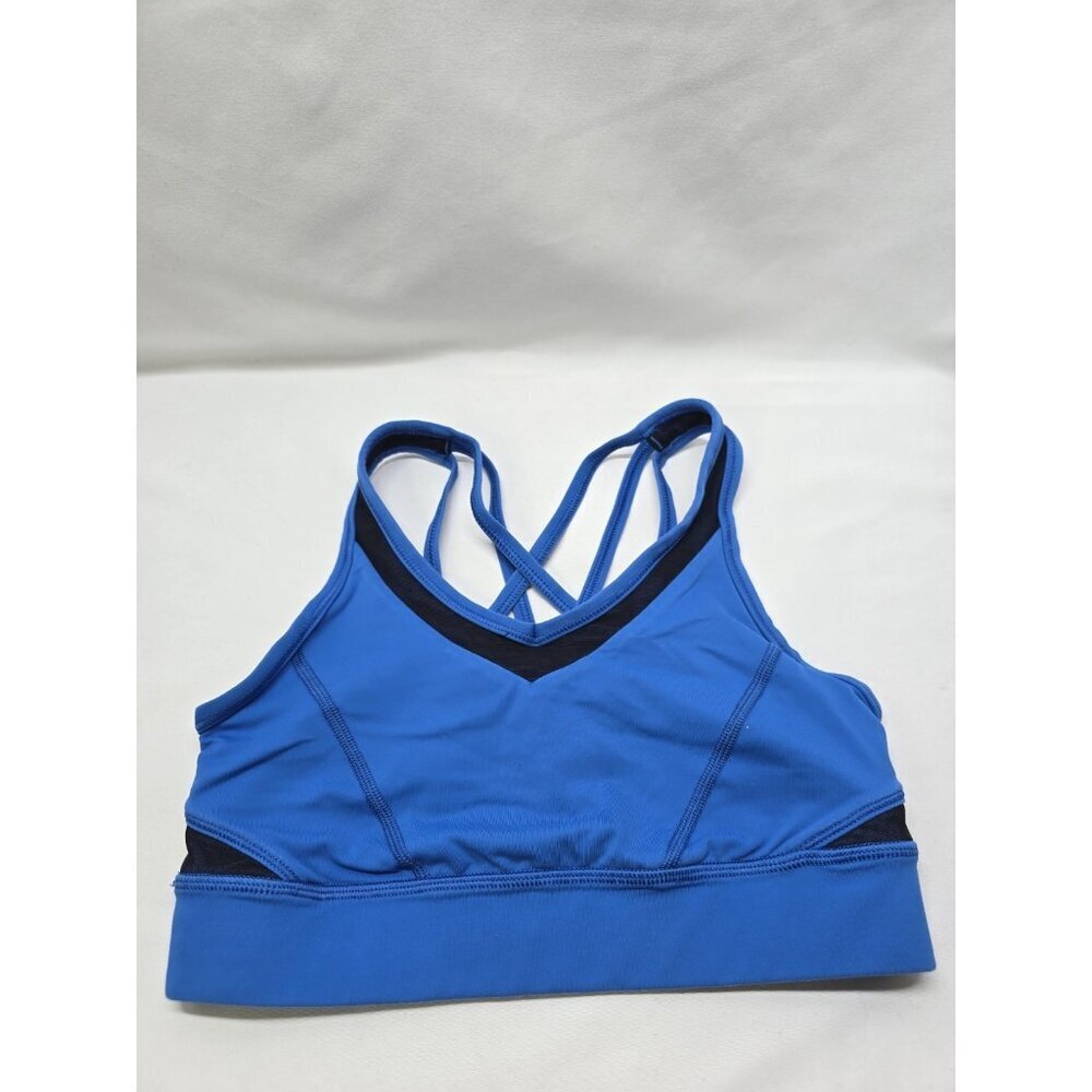 LULULEMON Strap It Like It's Hot Bra Lakeside Blue Run Gym Yoga Active- SIZE 4